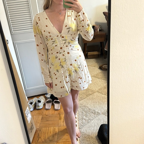 Free People Printed Mini Dress - Picture 1 of 2